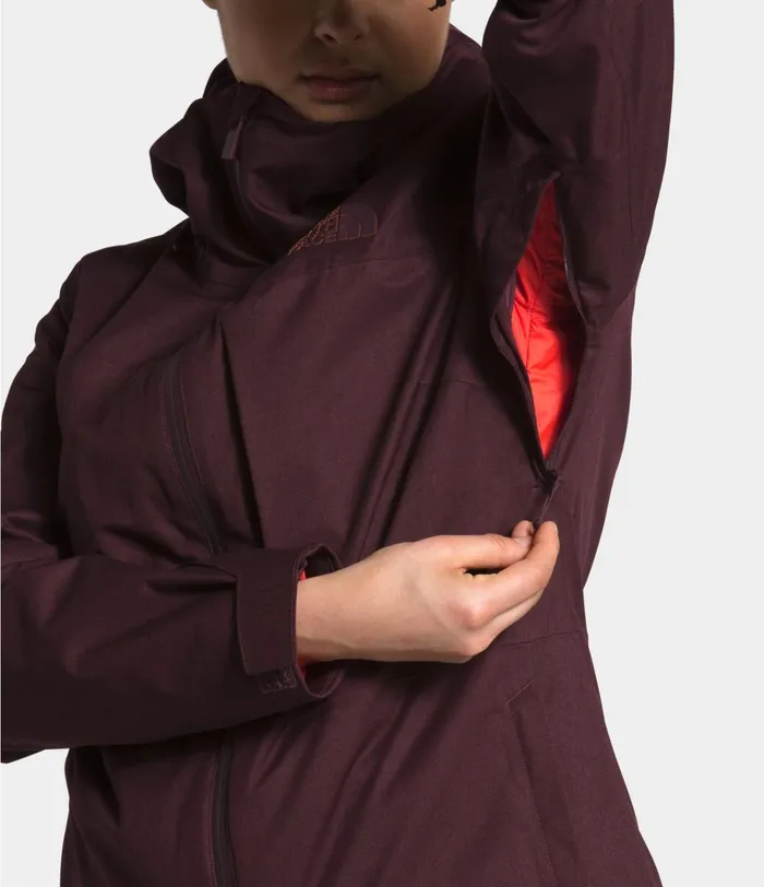 Womens The North Face 3In1 ThermoBall Eco Snow Triclimate Jacket Root Brown Heatherflare
