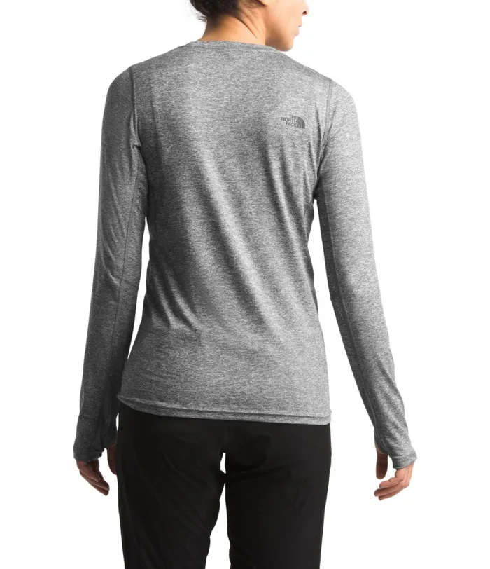 Womens The North Face Active Tops Warm Poly Crew Tnf Medium Grey Heather