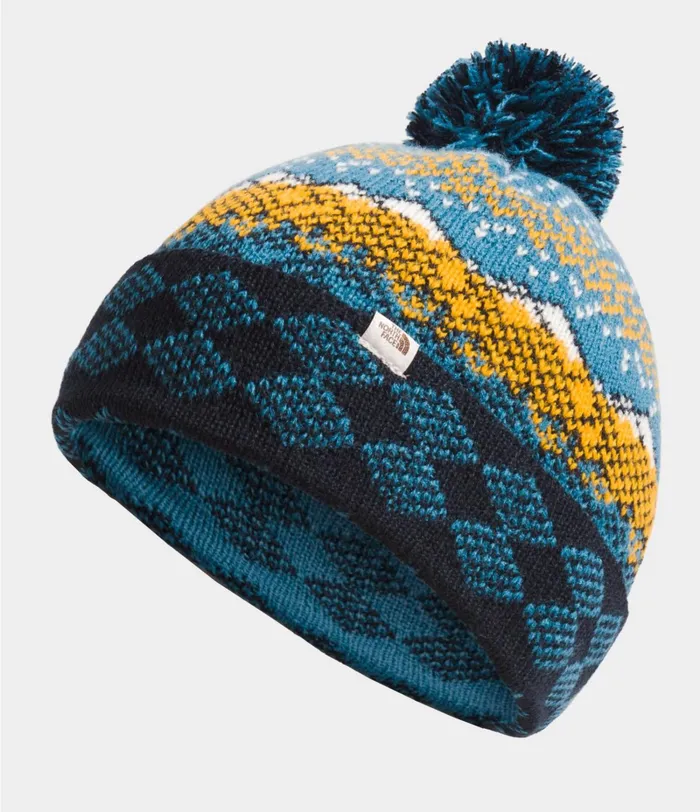Womens The North Face Beanies and Scarves Fair Isle Beanie Mallard Blue