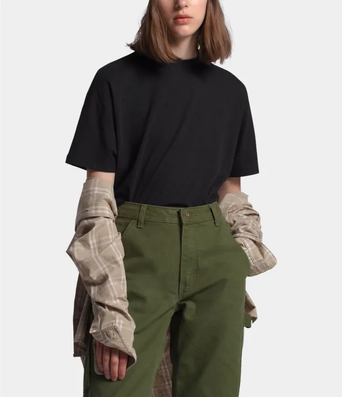 Womens The North Face Casual Tops Short Sleeve Woodside Hemp Top Tnf Black