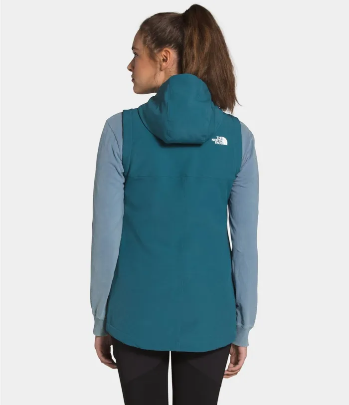 Womens The North Face Fleece Shelbe Raschel Hooded Vest Mallard Blue