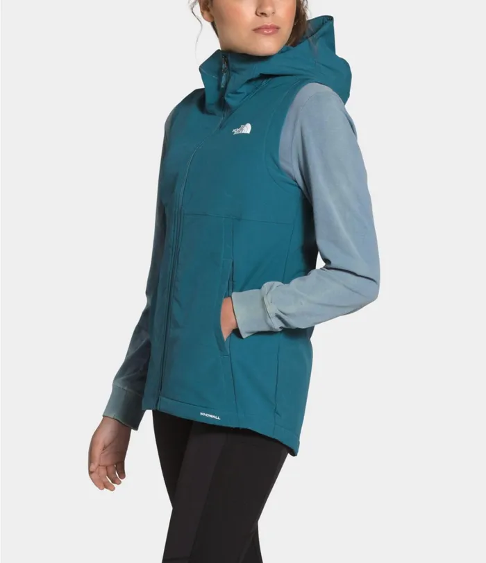 Womens The North Face Fleece Shelbe Raschel Hooded Vest Mallard Blue