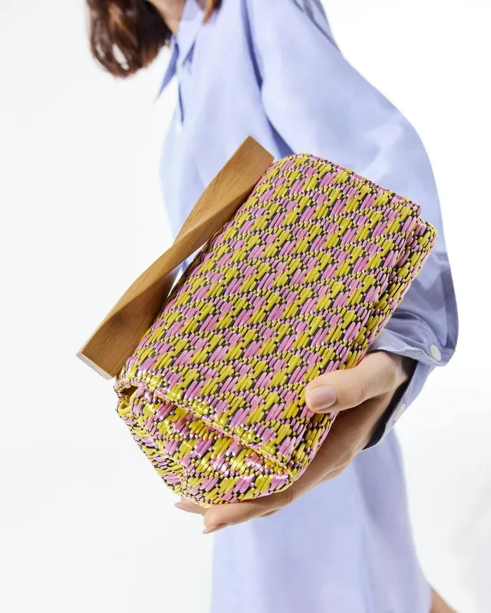 Wooden Mini Twist Clutch Multicolor Women Aquazzura Mini Bags Wooden Mini Twist Clutch Multicolor Women Aquazzura Mini Bags