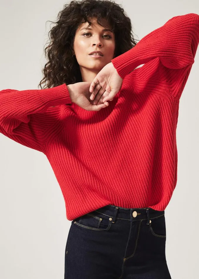 Yaretzi Ribbed Jumper Red Women Phase Eight Knitwear