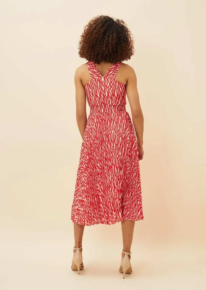 Yas Abstract Print Halterneck Dress Rednude Women Phase Eight Dresses