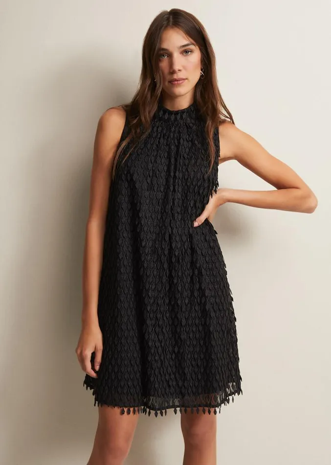 Zafia Black Shift Mini Dress Black Women Phase Eight Dresses