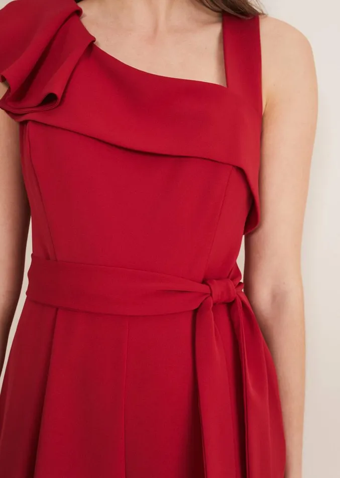 Zelda Belted Jumpsuit Oxblood Women Phase Eight Dresses