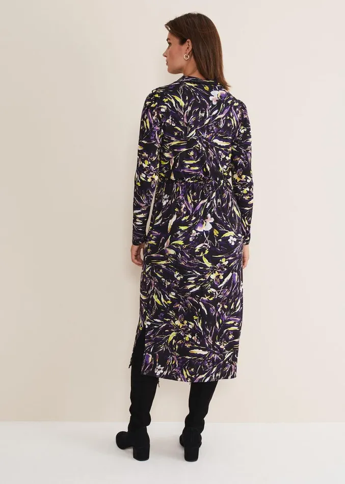 Zenobia Printed Jersey Dress Bluechocolate Women Phase Eight Dresses