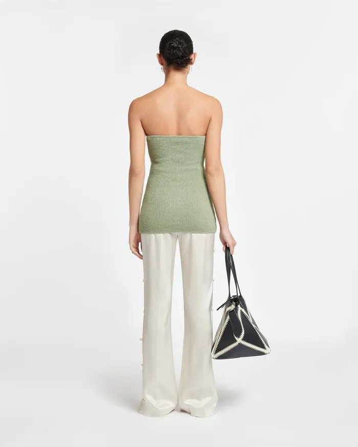 Zessa TerryKnit Bandeau Top Faded Sage Women Nanushka Knitwear