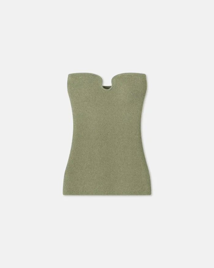 Zessa TerryKnit Bandeau Top Faded Sage Women Nanushka Knitwear